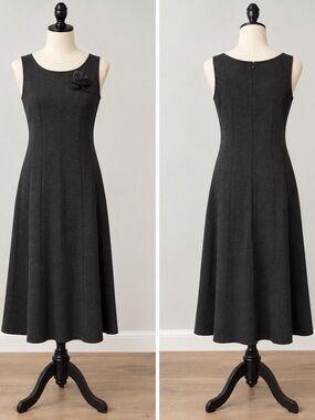 KS collection Black Midi Dress Size 10 -Preowned